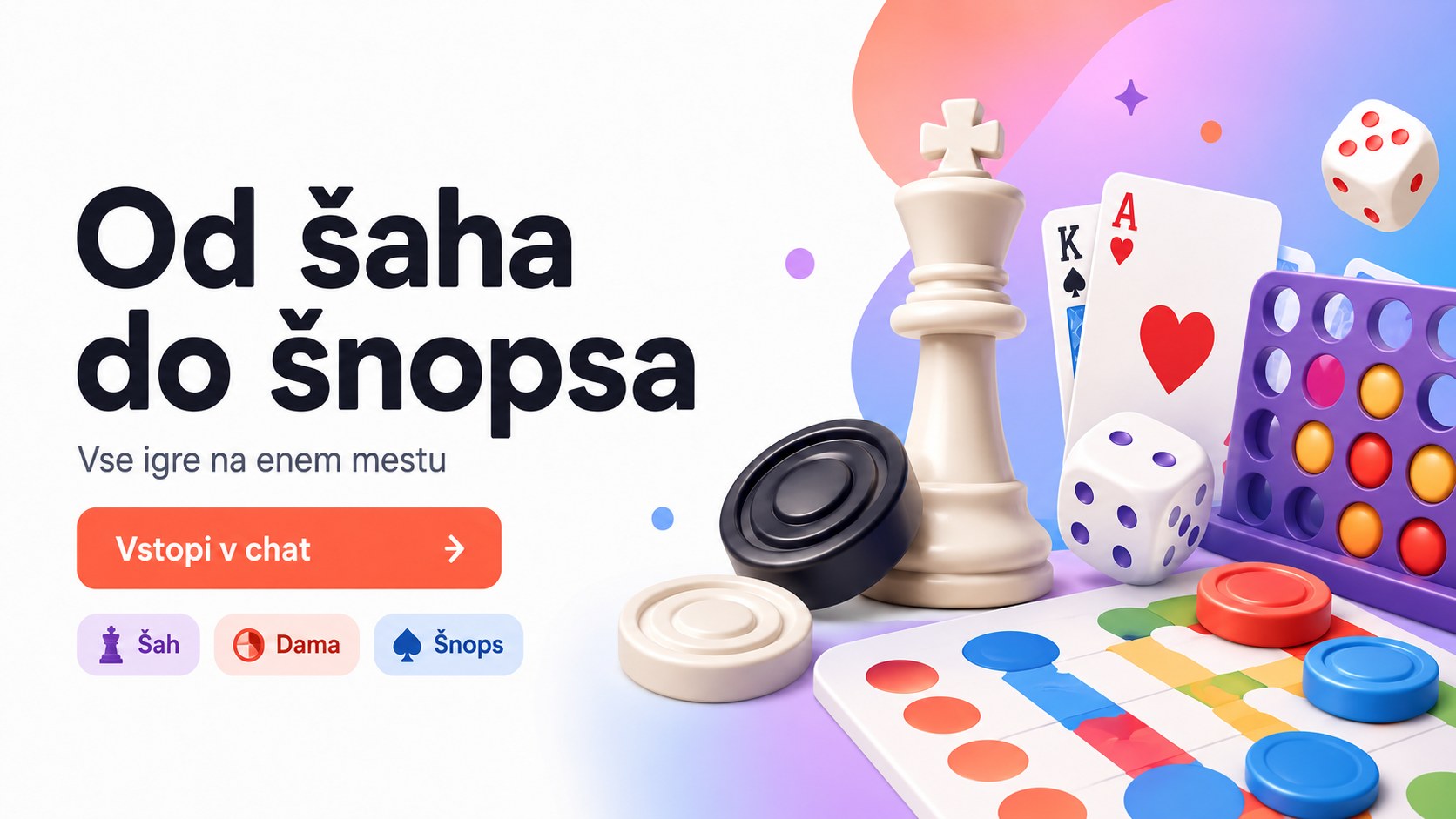 Igraj spletne igre v dvoje: šah, dama, šnops in več